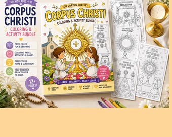 Corpus Christi Printable Activities for Kids | Catholic Coloring Pages | Eucharistic Adoration | Sunday School | Homeschool