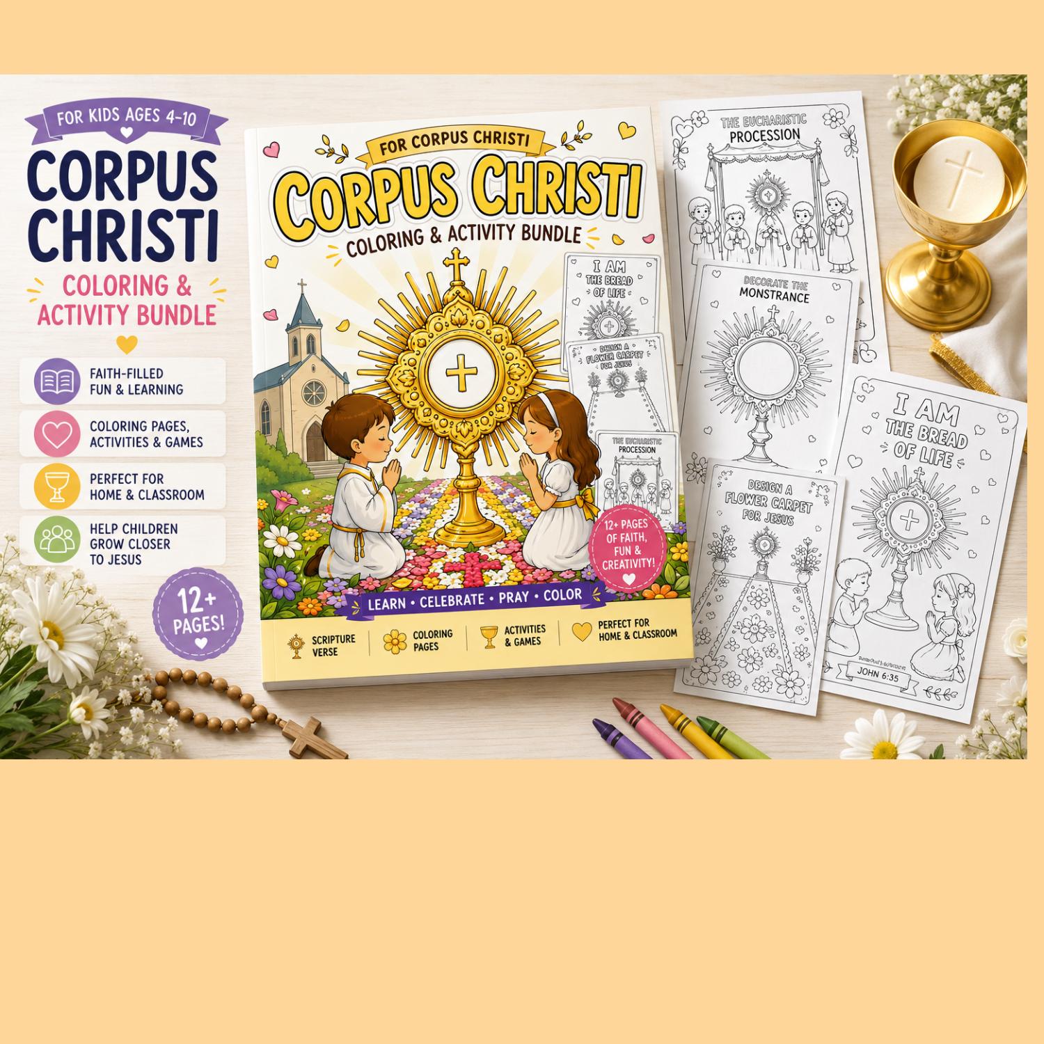 Corpus Christi Printable Activities for Kids | Catholic Coloring Pages ...