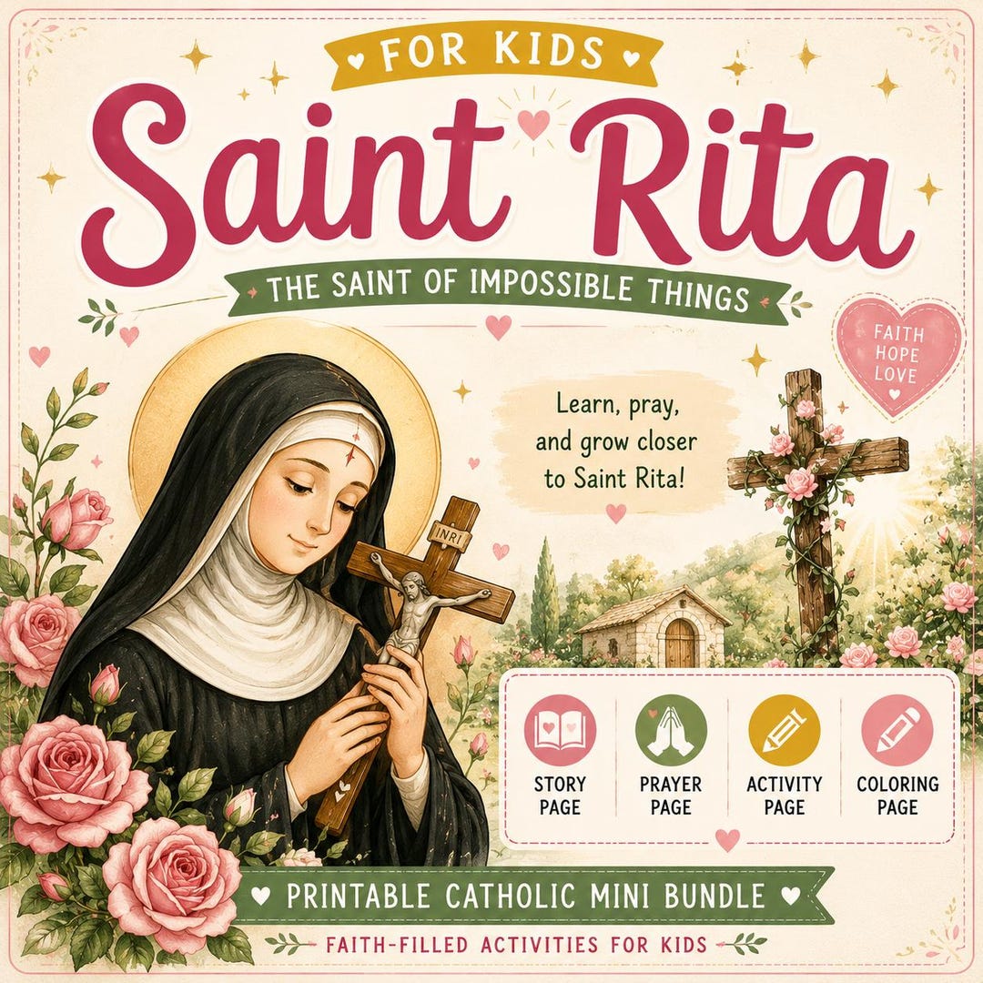Saint Rita for Kids | Catholic Printable Mini Bundle | Saint Story and ...