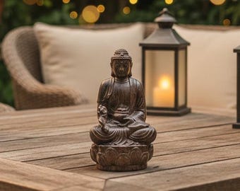 Zen-buddhistische Statue Schnitzen | Lotus Sitz Handwerkskunst und Exquisite Robe Details