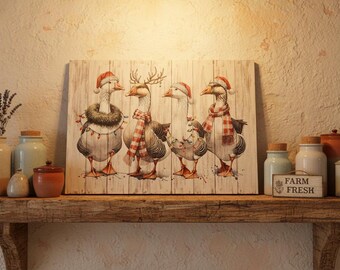 Framed Vintage Duck Wall Art Print | Rustic Country Wildlife Canvas Décor