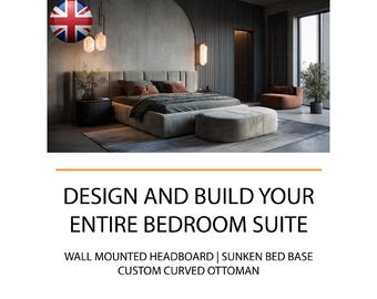 DIY Upholstered Headboard, Bed Base & Ottoman Metric Bundle – Bedroom Furniture Build Guides | Beginner Woodworking PDF