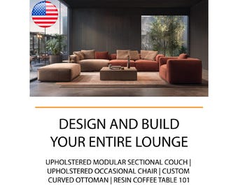 DIY Lounge Furniture Imperial Bundle | Design and Build your Own Modular Couch, Occasional Chair, Ottoman and Coffee Table (PDF)