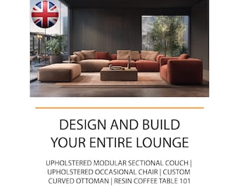 DIY Lounge Furniture Metric Bundle | Design and Build your Own Modular Couch, Occasional Chair, Ottoman and Coffee Table (PDF)