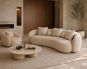 Seoul Curved Sofa & Chair CNC DXF Files | CNC Furniture Templates | Digital Download