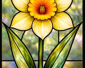 DIY-patroon: gekleurd glas lente-narcis