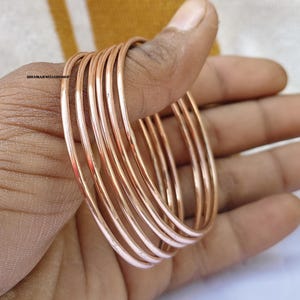 Braccialetti sottili e delicati in rame puro fatti a mano, set di 6 braccialetti,