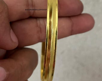 Gold Plated Sikh Kara: Sterling Silver Punjabi Bangle