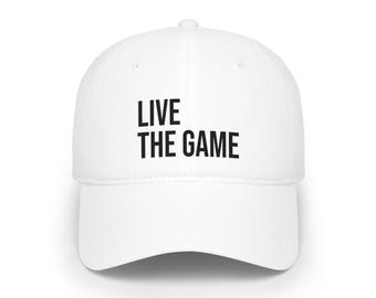 Men's Soccer Hat Embroidered, Live The Game, Football Fan Cap Gift for Him, Soccer Baseball Hat, Futbol Cap, Match Day Hat