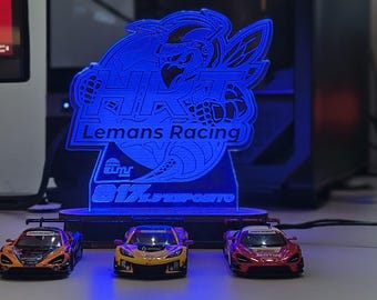 Personalized Lamp with Team Racing Name and Logo, 5mm Plexiglass LED Desk Light, Gift Idea for Car and Racing Enthusiasts, 14cm