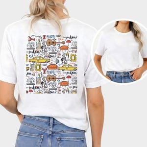 Freunde T-Shirt, How Doin Pivot Zitate, Lustiges Besties Geschenk, 90er Jahre Sitcom Merch, Bunte Icon Collage, Retro TV Kleidung, Geschenk für Sie