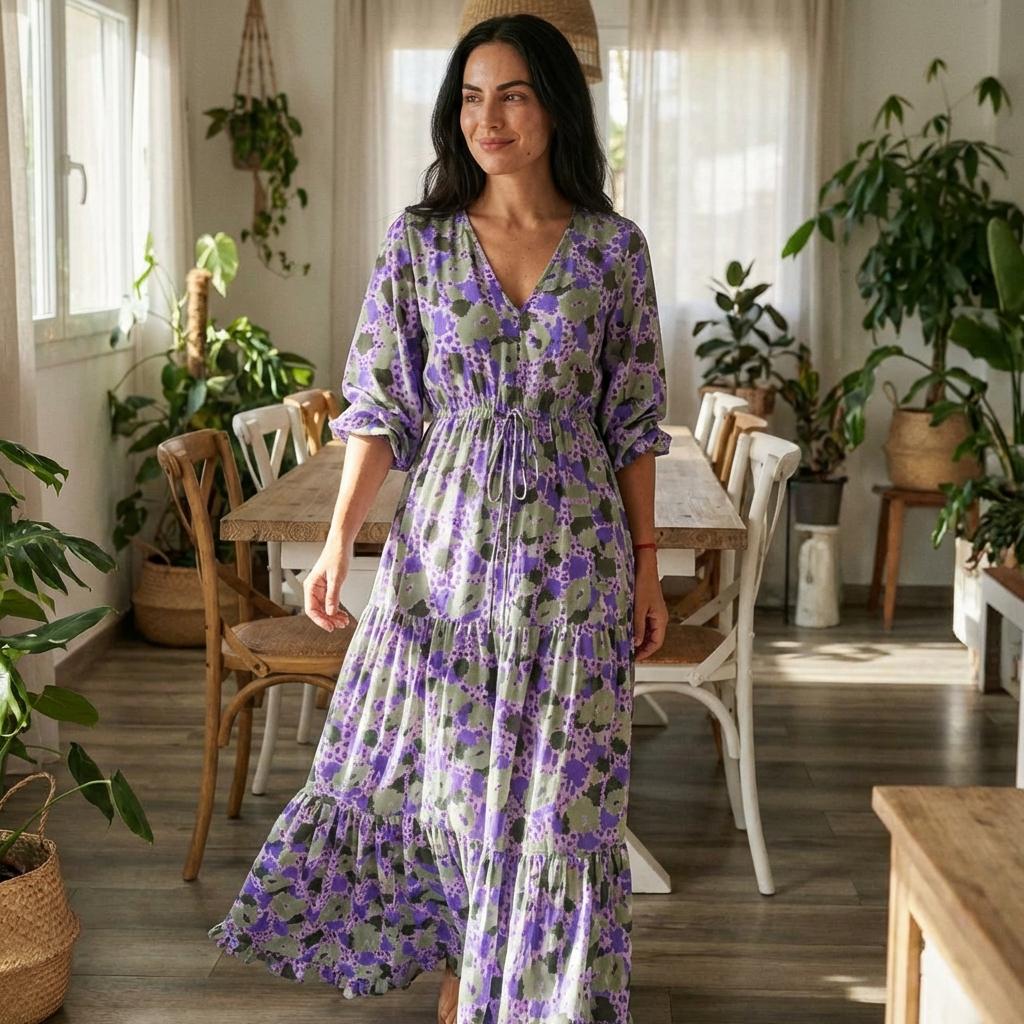 chinese dress ladies Seroya Kayla Maxi Dress in Burgundy