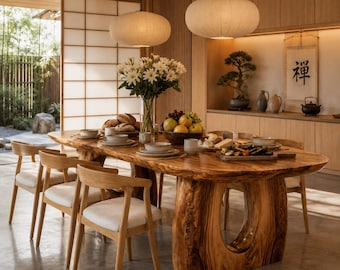 ive Edge Dining Table, Solid Wood Dining Table, Walnut Dining Table, Luxury Dining Table, Organic Modern Handmade Furniture