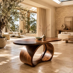Luxury Walnut Console Table, Solid Wood Entryway Table, Modern Sculptural Console, Organic Modern Furniture, Designer Hall Table