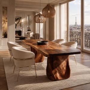 Live Edge Dining Table, Solid Wood Dining Table, Walnut Dining Table, Organic Modern Table, Luxury Dining Furniture, Handmade Table