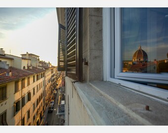 Duomo Window Reflection Photography Download, Architectural Wall Art