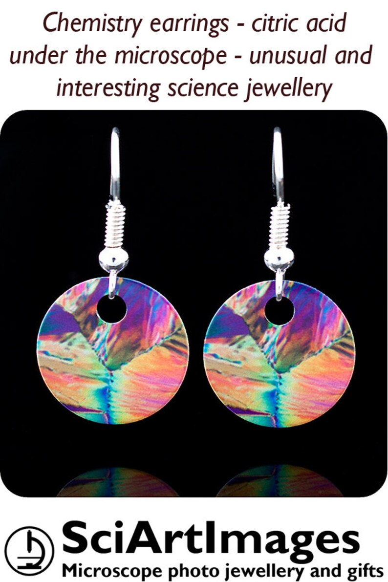 Chemistry Jewellery Science Earrings Citric Acid Crystals Etsy
