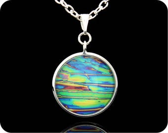 Chemistry Necklace - Science Jewellery - Chemical crystals (Imidazole) viewed by polarised light microscopy - Science gift - Pharmacist gift