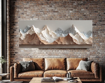 Strukturierte Papierberg Leinwanddruck, neutrale Landschaftswandkunst