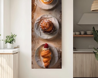 This trio of French pastries has such a sophisticated, warm vibe—perfect for adding a touch of gourmet elegance to a kitchen or cafe space!