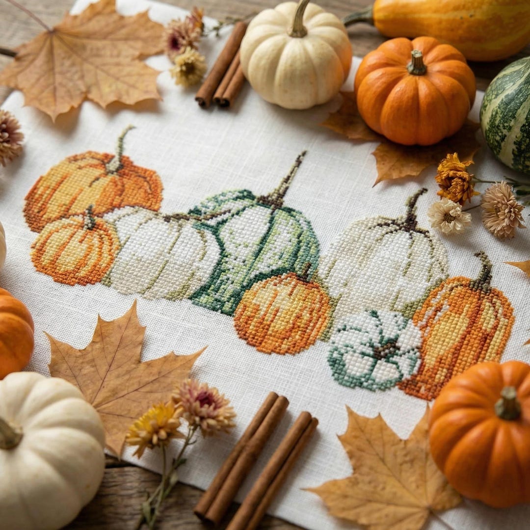 Stictch Fall Fall Pumpkin Cross Stitch Pattern PDF - Cs65 - Etsy