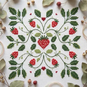 Strawberry Sampler Cross Stitch Pattern PDF – cs46