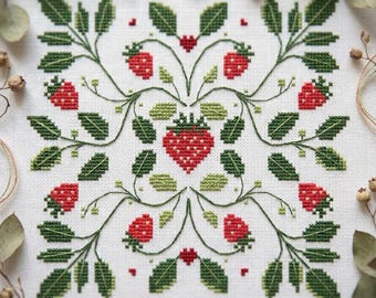 Strawberry Sampler Cross Stitch Pattern PDF – cs46