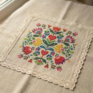 Folk Floral Cross Stitch Pattern PDF - cs55 image 8