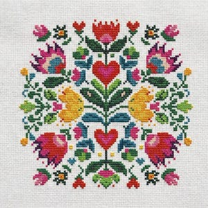 Folk Floral Cross Stitch Pattern PDF - cs55 image 5