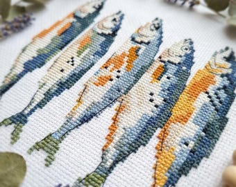 Sardine cross stitch pattern PDF – cs44