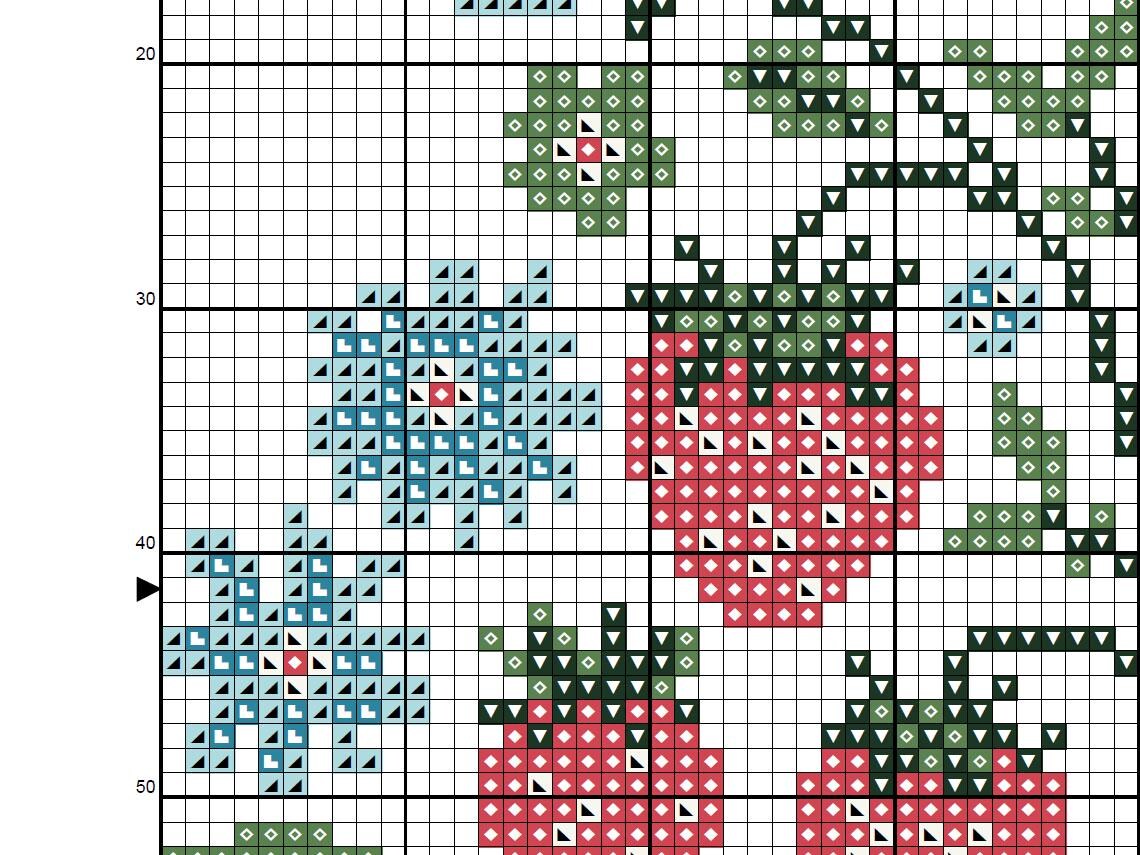 Strawberry Cross Stitch Pattern PDF, Folk Art Embroidery