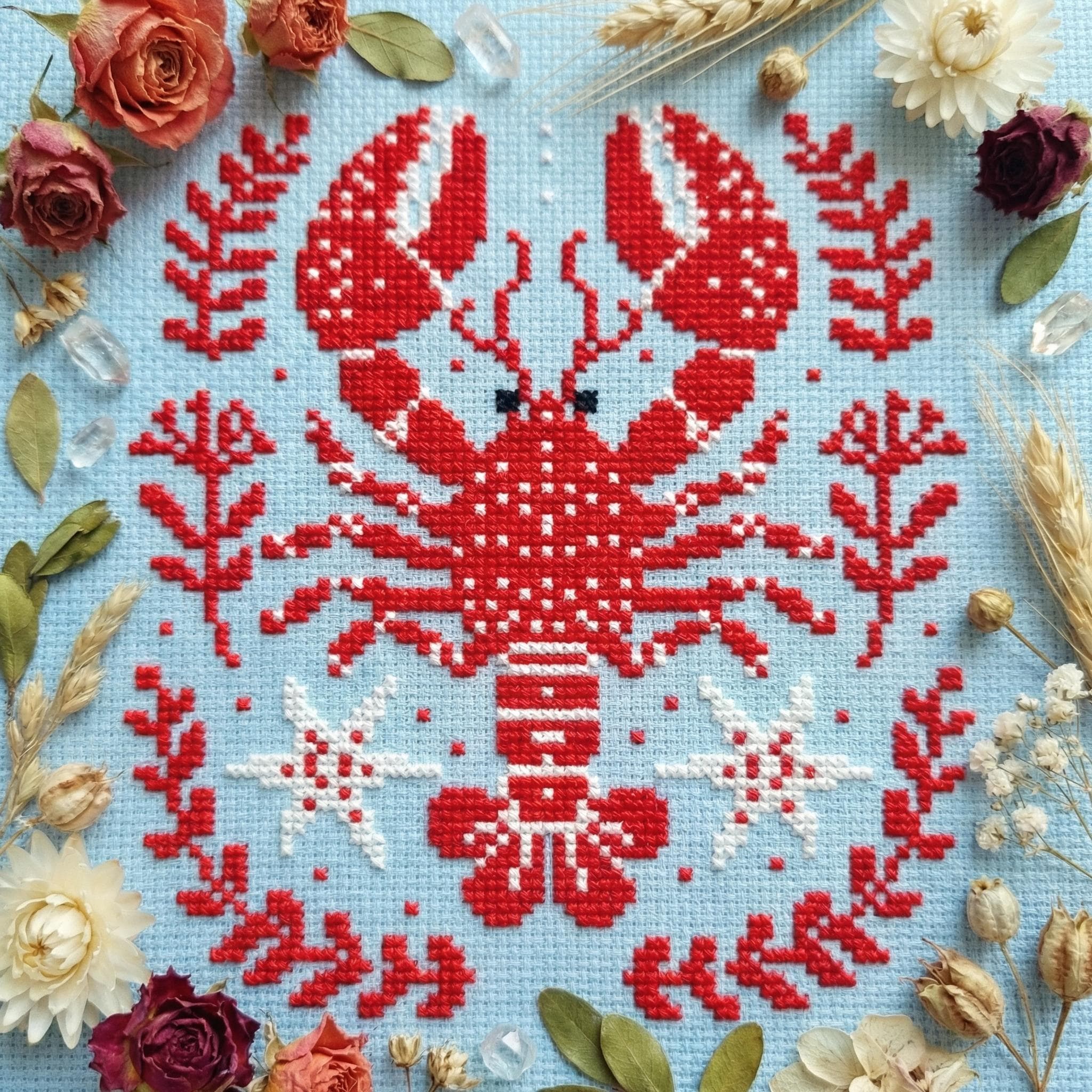 カニのクロスステッチ - Etsy 日本