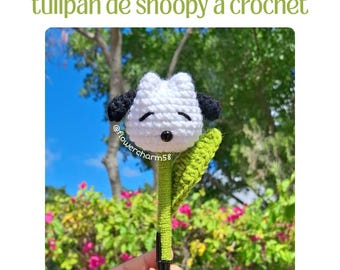 Wzór PDF na szydełkowe tulipany Snoopy'ego