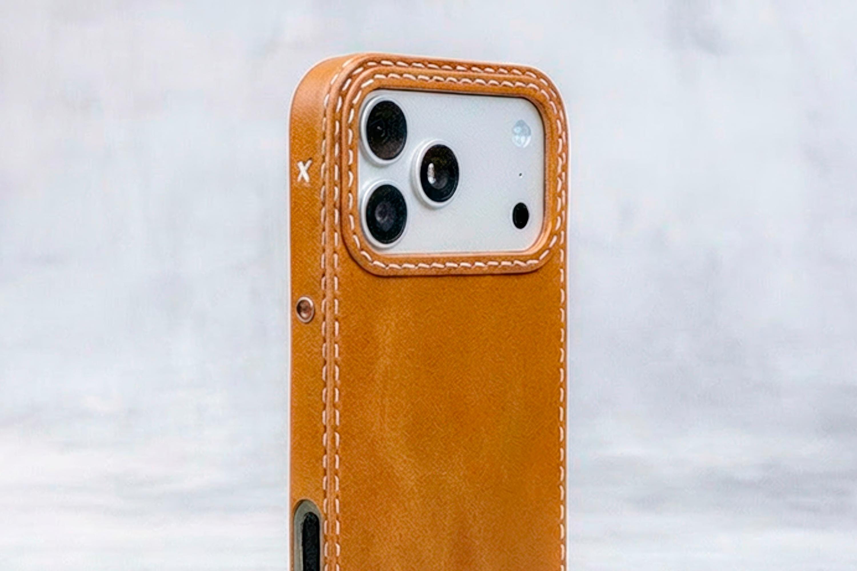 Handmade Leather iPhone Case – Honey Brown | Magsafe Compatible