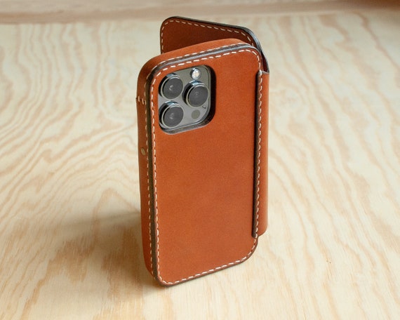 Leather iPhone Wallet Folio  Saddle Brown, Magsafe Compatible, Fits iPhone  1217 & Air Series - Etsy
