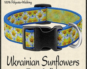Ukrainian Sunflowers Dog Collar