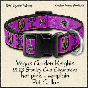 Hot Pink or Black & Gold Stanley Cup Champions 2023 Vegas Golden Knights Dog Collar