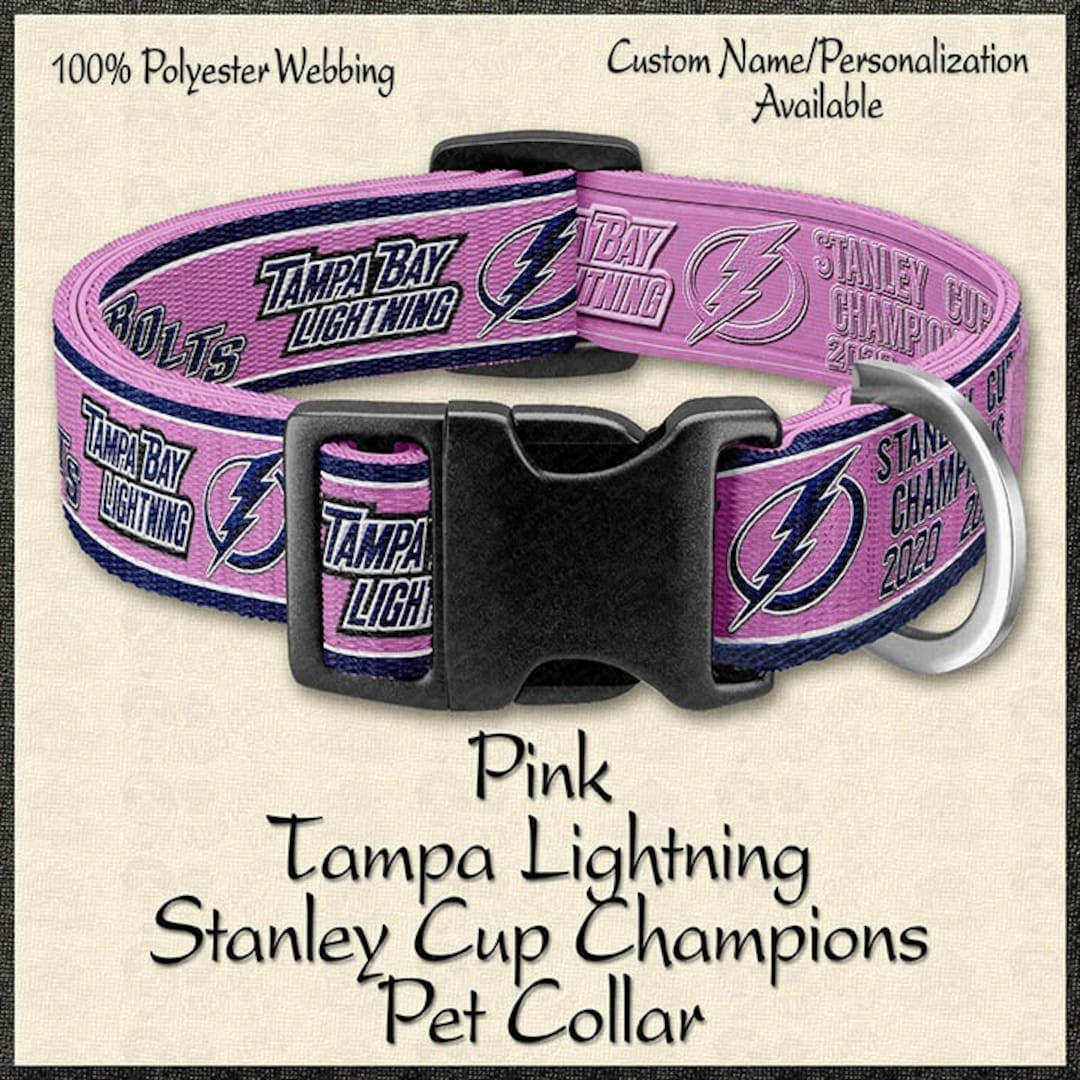 PINK Stanley Cup Champions Tampa Bay Lightning Dog Collar 