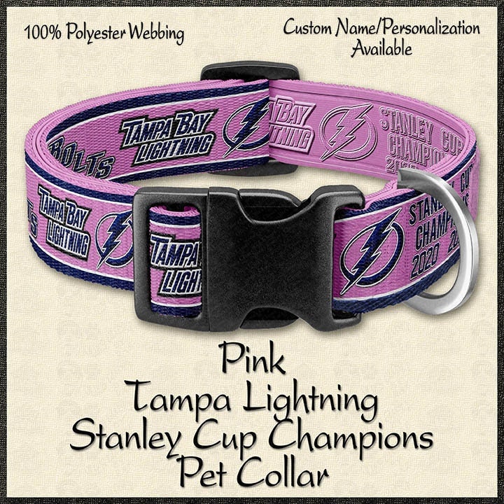 100% Polyester Webbing Saint Louis Blues NHL Stanley Cup Champions 2019  Polyester Webbing Designer Dog Collar is constructed completely with  polyester webbing.
