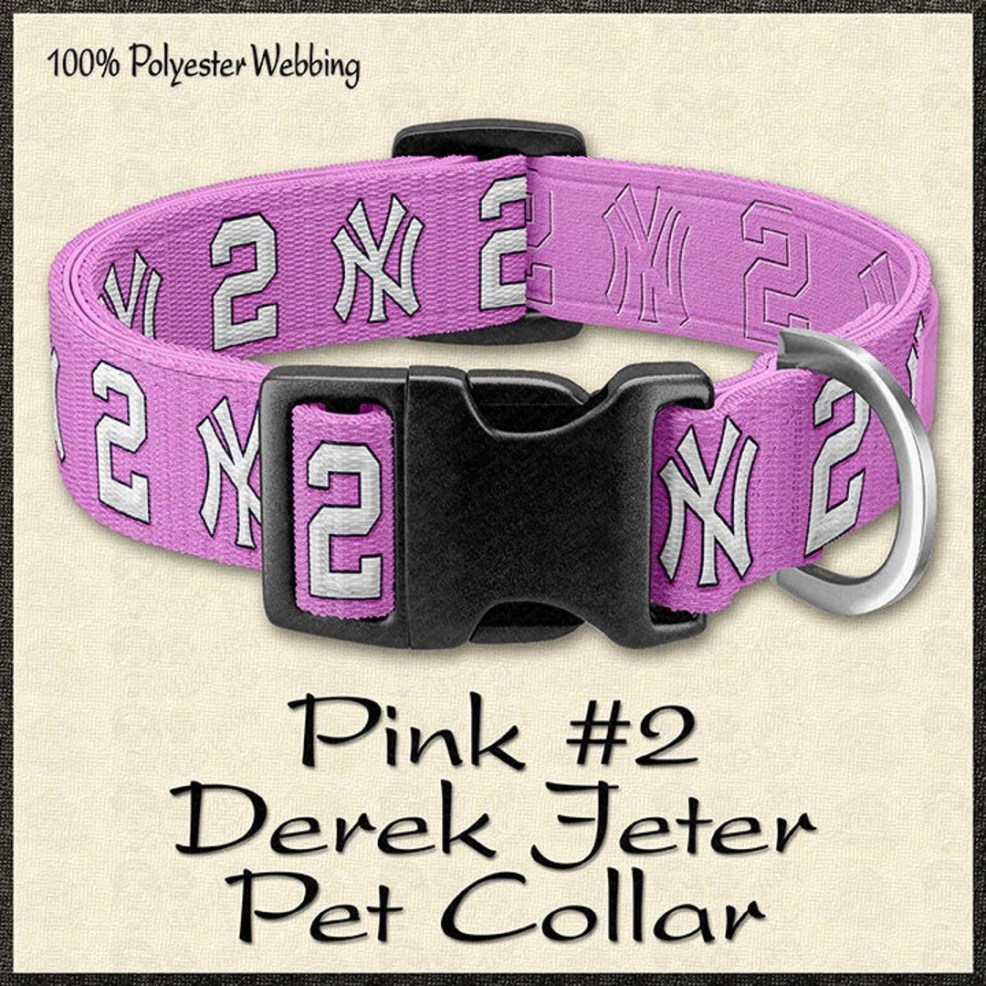 Baseball PINK Derek Jeter No2 Fan Designer Novelty Dog Collar
