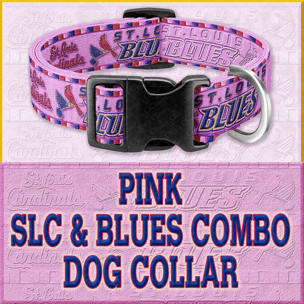 Cardinals and St Louis Blues PINK Combo Dog Collar 