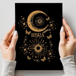 Personalized Libra Journal, Zodiac Notebook, Astrology Gift, Celestial Journal, Custom Name Notebook