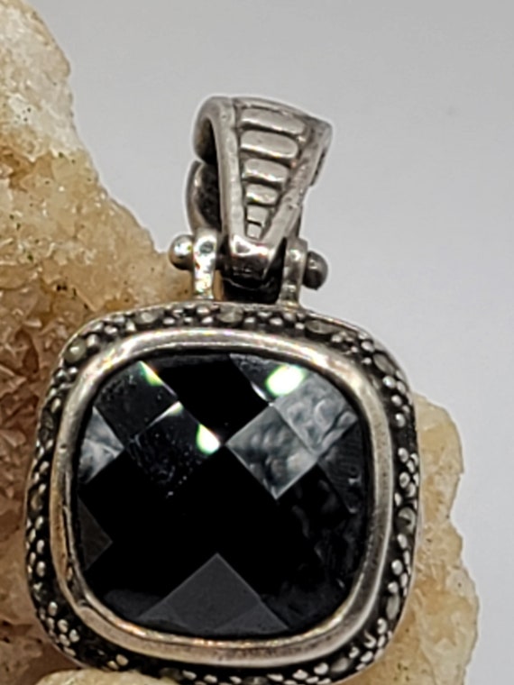 Sterling silver Faceted Onyx pendant