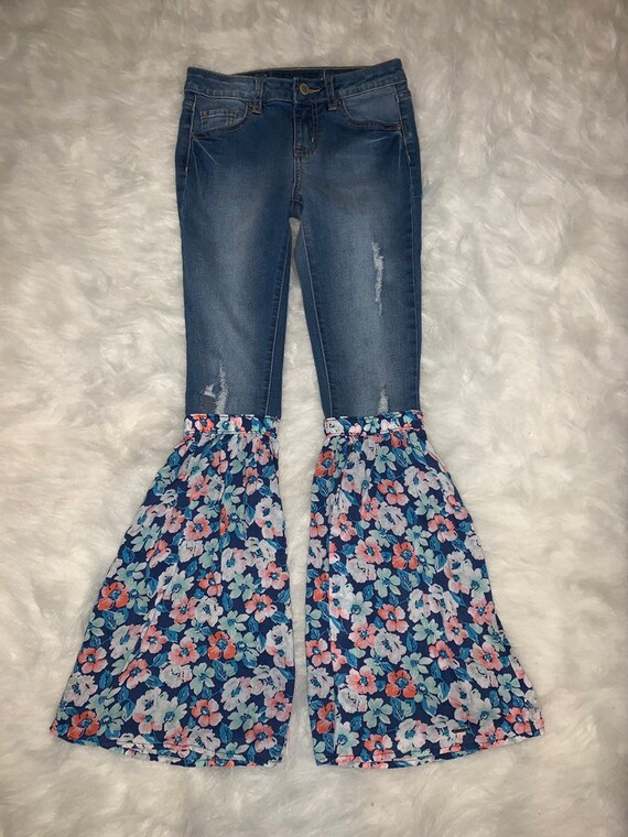 bell bottom jeans with flowers