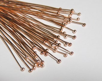 Rose Gold Overlay 22 Gauge A Wonderfully Simple and Useful Head Pin With a Ball