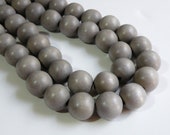 Gray Grey Silver Platinum wood beads round Cheesewood 19-20mm full strand eco-friendly 1941NB