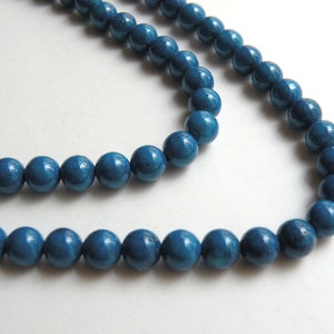 Riverstone beads in blue round gemstone 6mm full strand 4287GS image 1