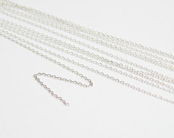 Fine Cable chain shiny silver 1.5x1mm open links 5 feet DB61561