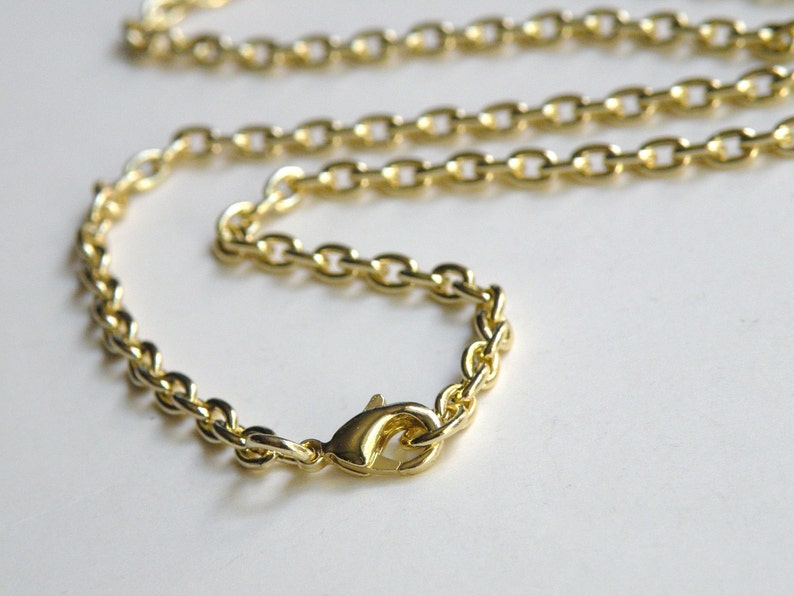 Heavy Cable 24 Inch Gold Chain With Lobster Claw Clasp Etsy
