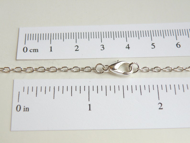 2 Cable 18 inch silver chains with lobster claw clasp finished necklaces 3x2mm links DB12716 image 2